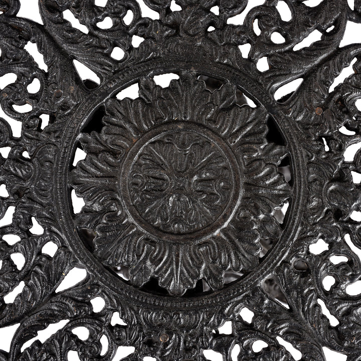 Central Design Detail From Cast Iron Victorian Style Bistro Garden Table | Indigo Antiques