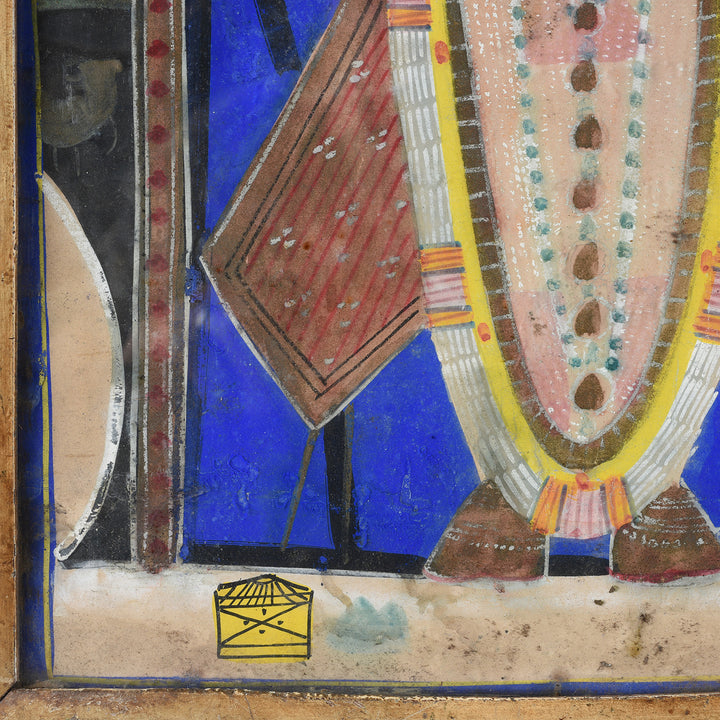 Detail From Vintage Framed Shri Nathji From Nathdwara | Indigo Antiques