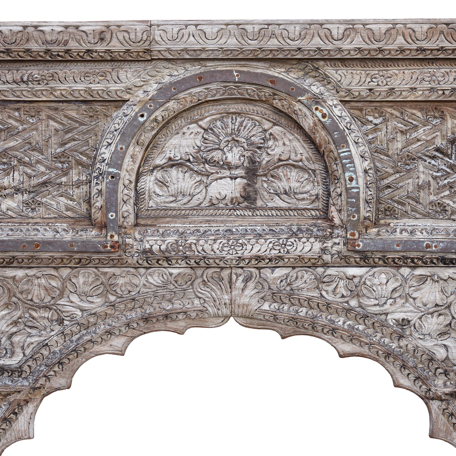 Carving Detail From Antique Carved Indian Cedar Archway | Indigo Antiques