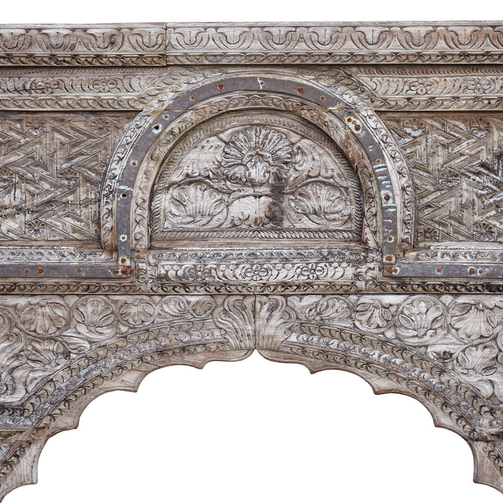 Carving Detail From Antique Carved Indian Cedar Archway | Indigo Antiques