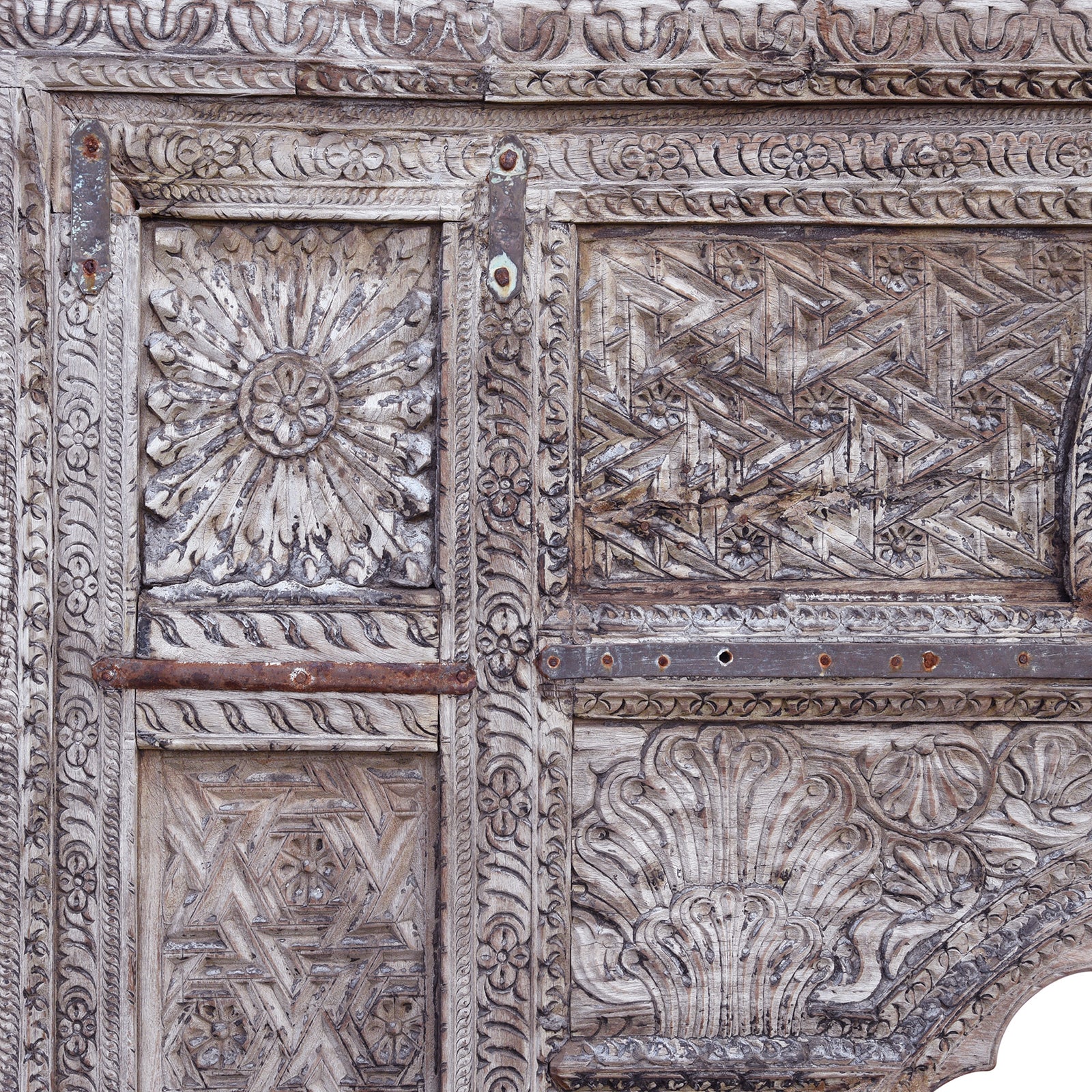 Carving Detail From Antique Carved Indian Cedar Archway | Indigo Antiques