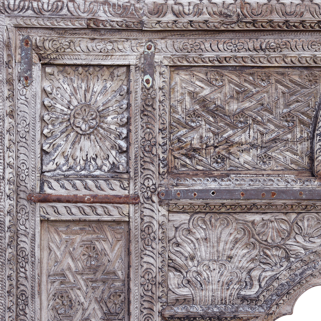 Carving Detail From Antique Carved Indian Cedar Archway | Indigo Antiques