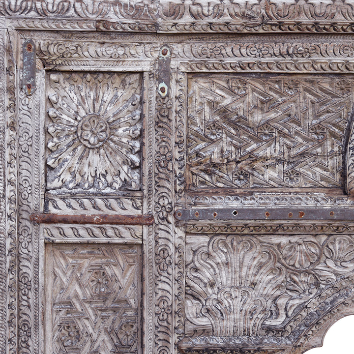 Carving Detail From Antique Carved Indian Cedar Archway | Indigo Antiques