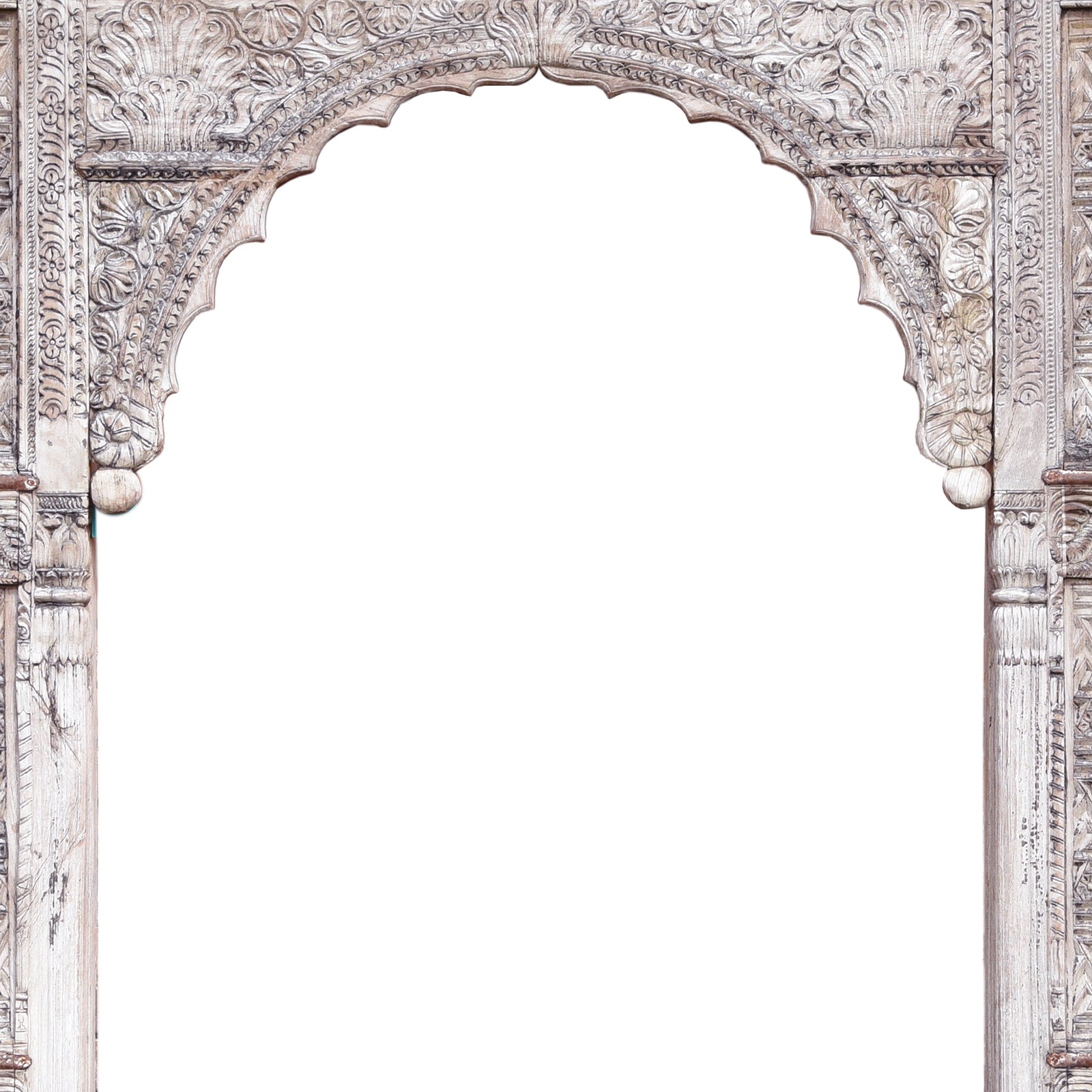Arch Detail From Antique Carved Indian Cedar Archway | Indigo Antiques