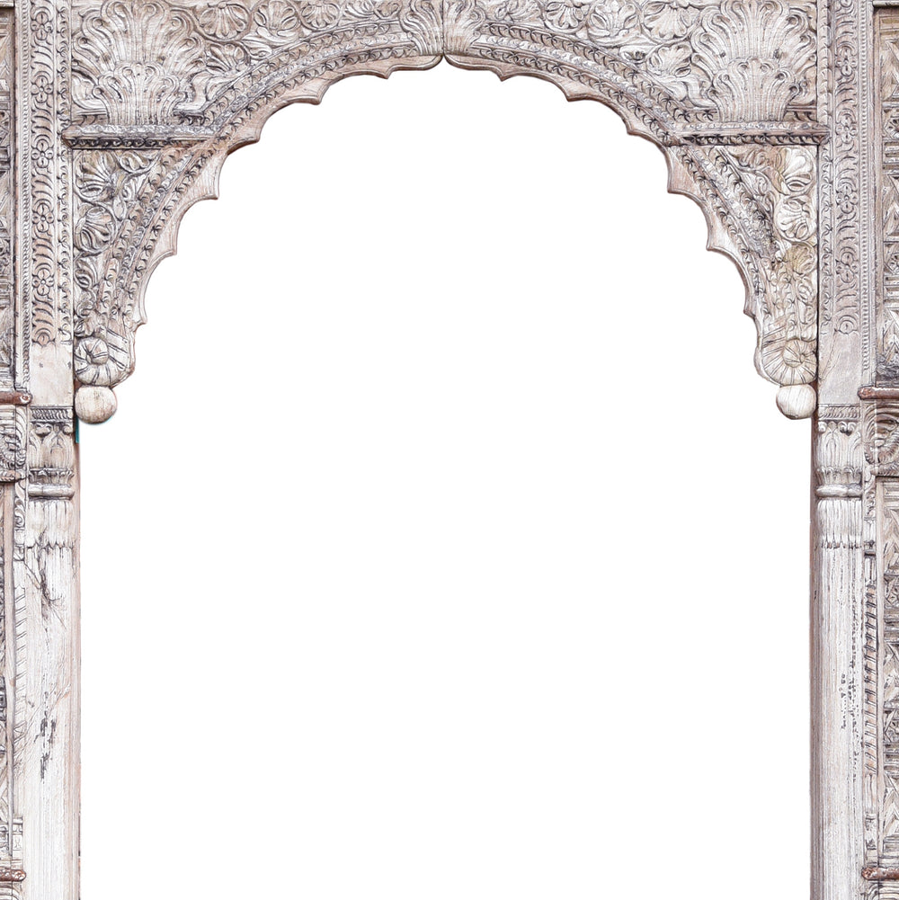Arch Detail From Antique Carved Indian Cedar Archway | Indigo Antiques