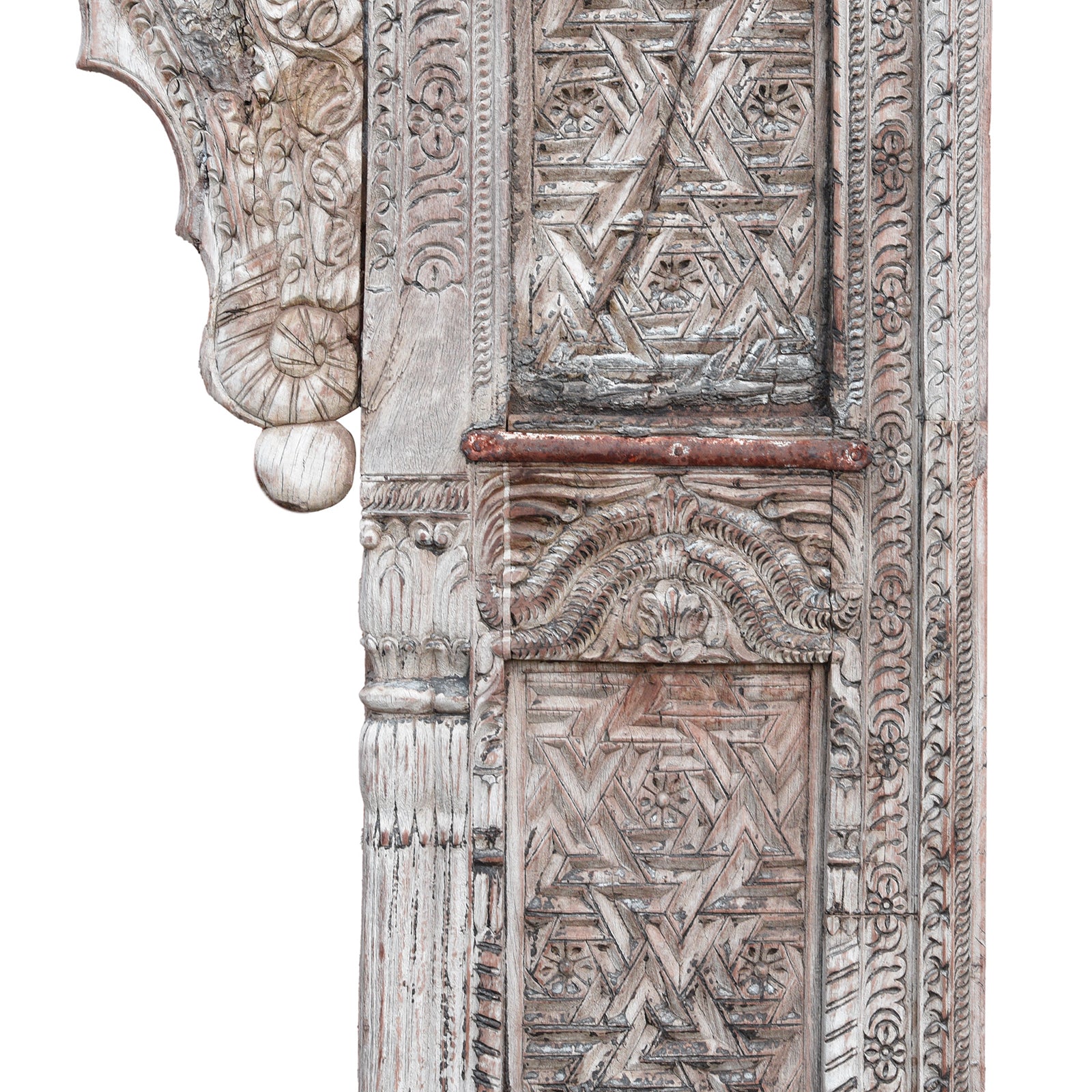 Carving Detail From Antique Carved Indian Cedar Archway | Indigo Antiques