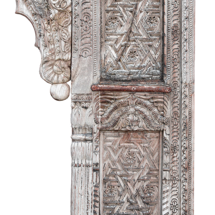 Carving Detail From Antique Carved Indian Cedar Archway | Indigo Antiques