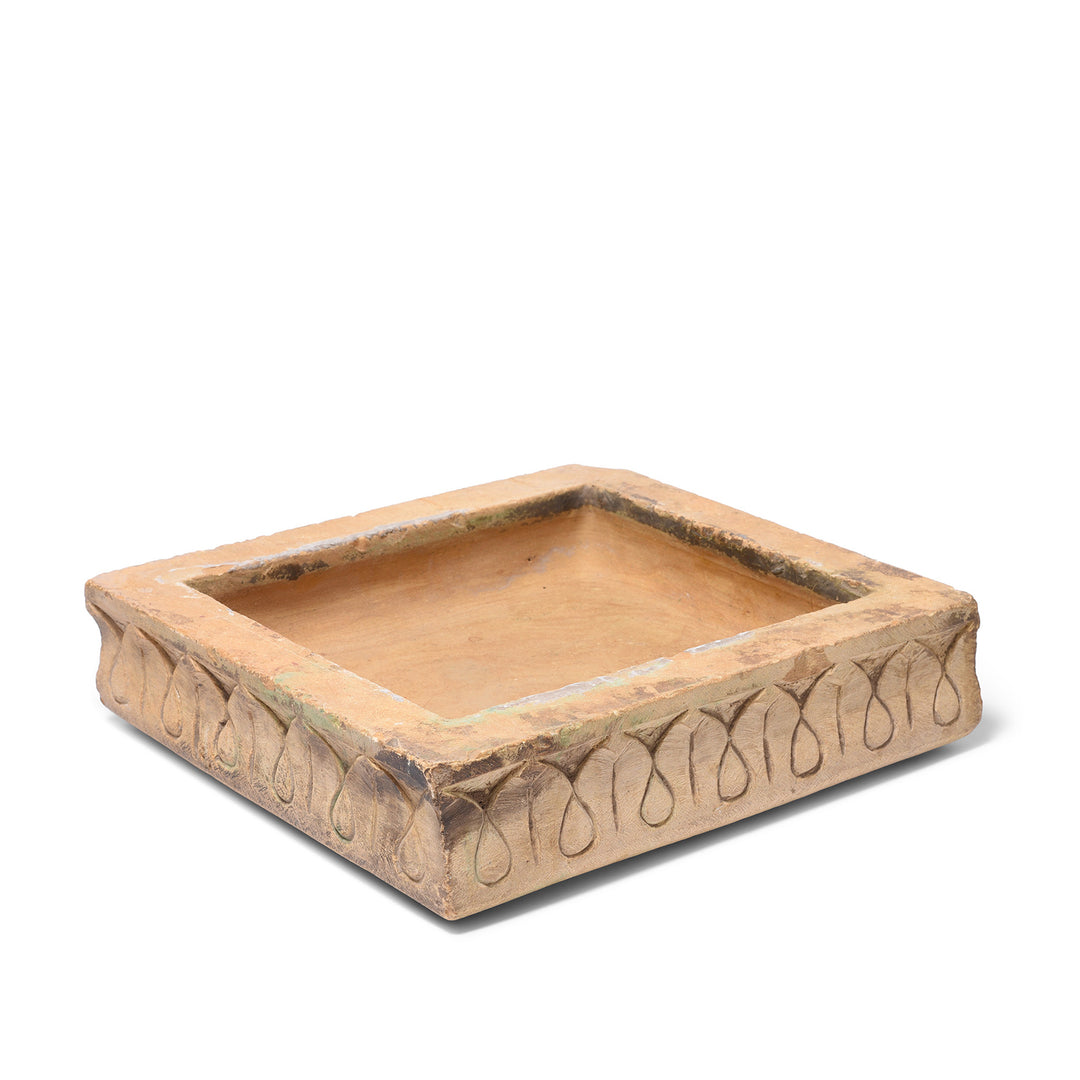 Antique Carved Stone Bird Bath From Rajasthan | Indigo Antiques