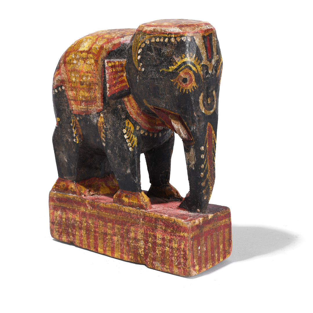 Antique Painted Wooden Elephant From Orissa | Indigo Antiques