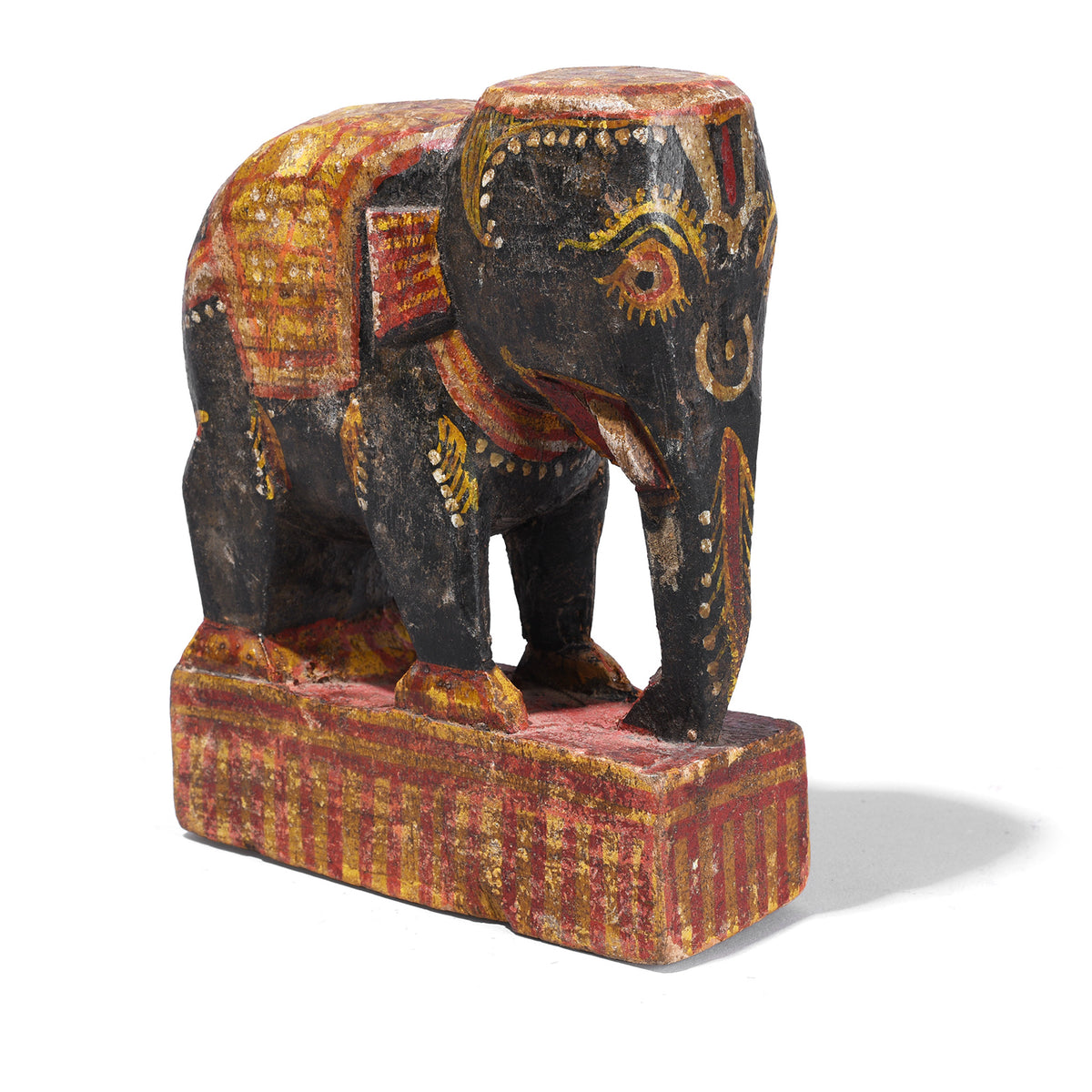Antique Painted Wooden Elephant From Orissa | Indigo Antiques