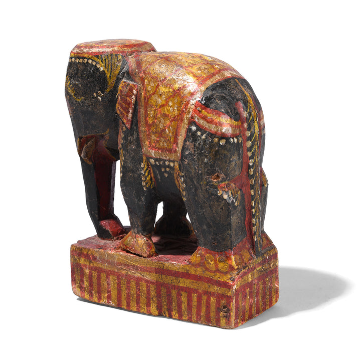 Antique Painted Wooden Elephant From Orissa | Indigo Antiques