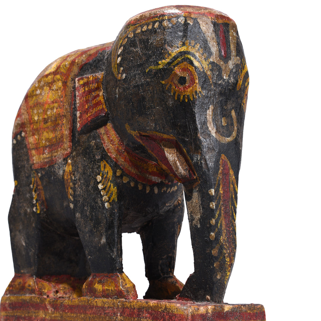 Antique Painted Wooden Elephant From Orissa | Indigo Antiques