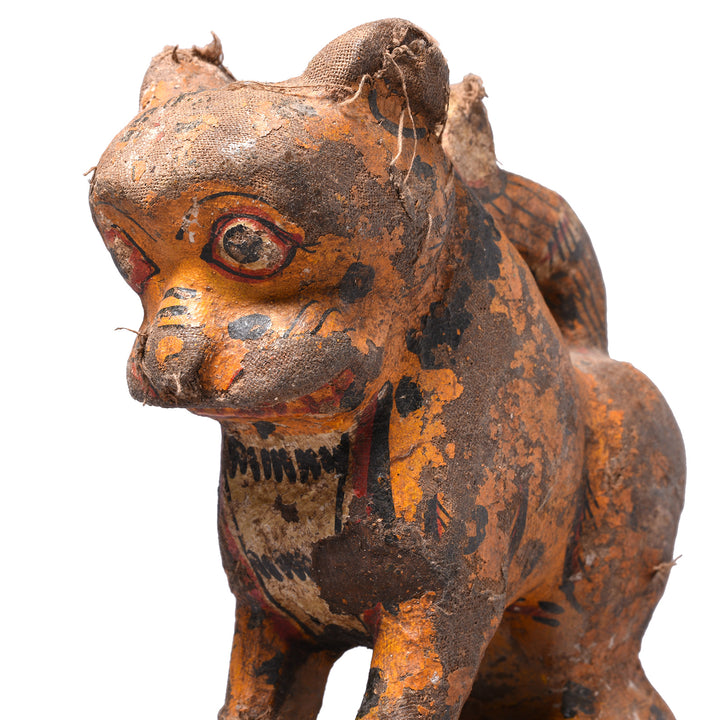 Detail From Antique Painted Leopard From Orissa | Indigo Antiques