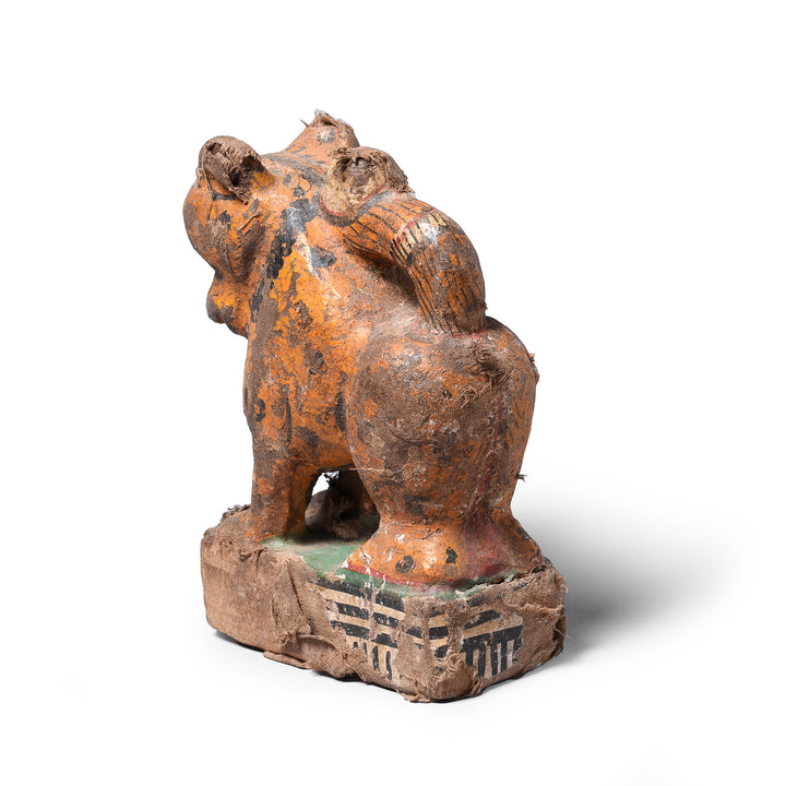 Rear View Of Antique Painted Leopard From Orissa | Indigo Antiques