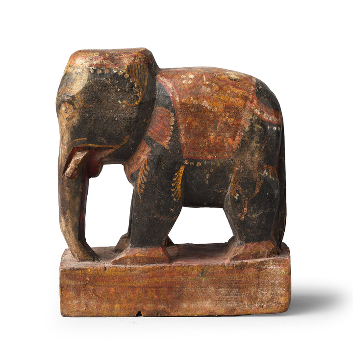 Antique Painted Wooden Elephant From Orissa | Indigo Antiques
