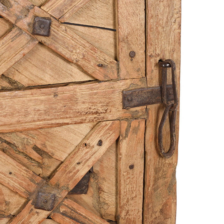 Latch Detail From  Antique Stick Door Panel From Jaisalmer | Indigo Antiques