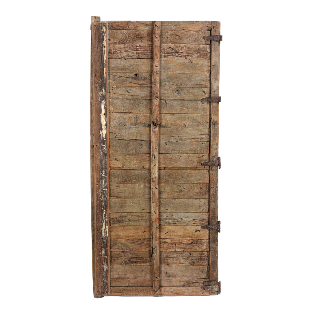Back Of Green Washed Antique Stick Door Panel From Jaisalmer | Indigo Antiques