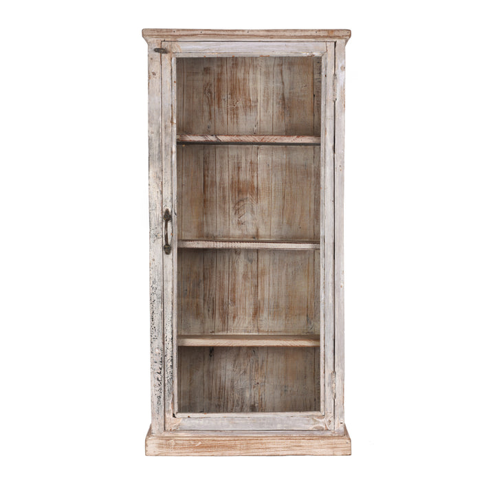 White Painted Glazed Wall Cabinet  | Indigo Antiques