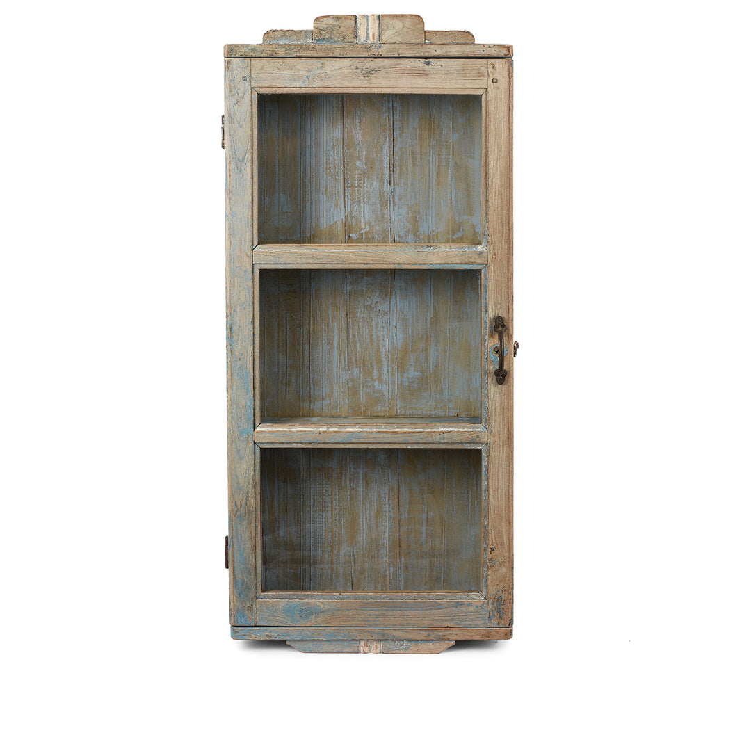 Painted Teak Glazed Tall Wall Cabinet  | Indigo Antiques