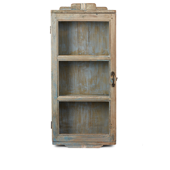 Painted Teak Glazed Tall Wall Cabinet  | Indigo Antiques
