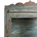 Blue Painted Glazed Large Wall Cabinet - Ca 1920