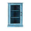 Blue Painted Glazed Wall Cabinet - Ca 1920