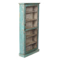 Green Painted Tall Glazed Wall Cabinet - Ca 1920