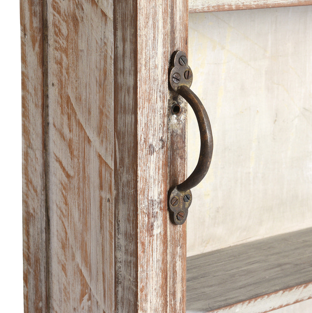Handel Detail From Painted Teak Glazed Tall Wall Cabinet  | Indigo Antiques