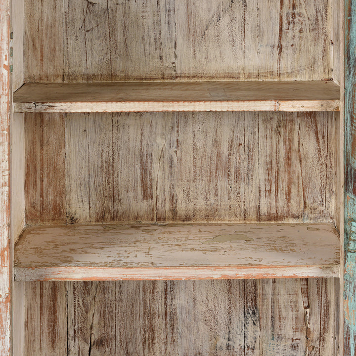 Shelving Interior View Of Antique Green Painted Glazed Wall Cabinet  | Indigo Antiques