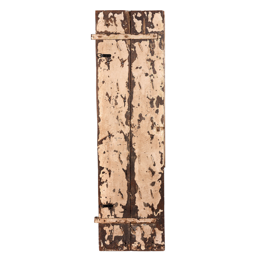 Back Of Vintage Black Painted Indian Tiger Panel | INDIGO ANTIQUES