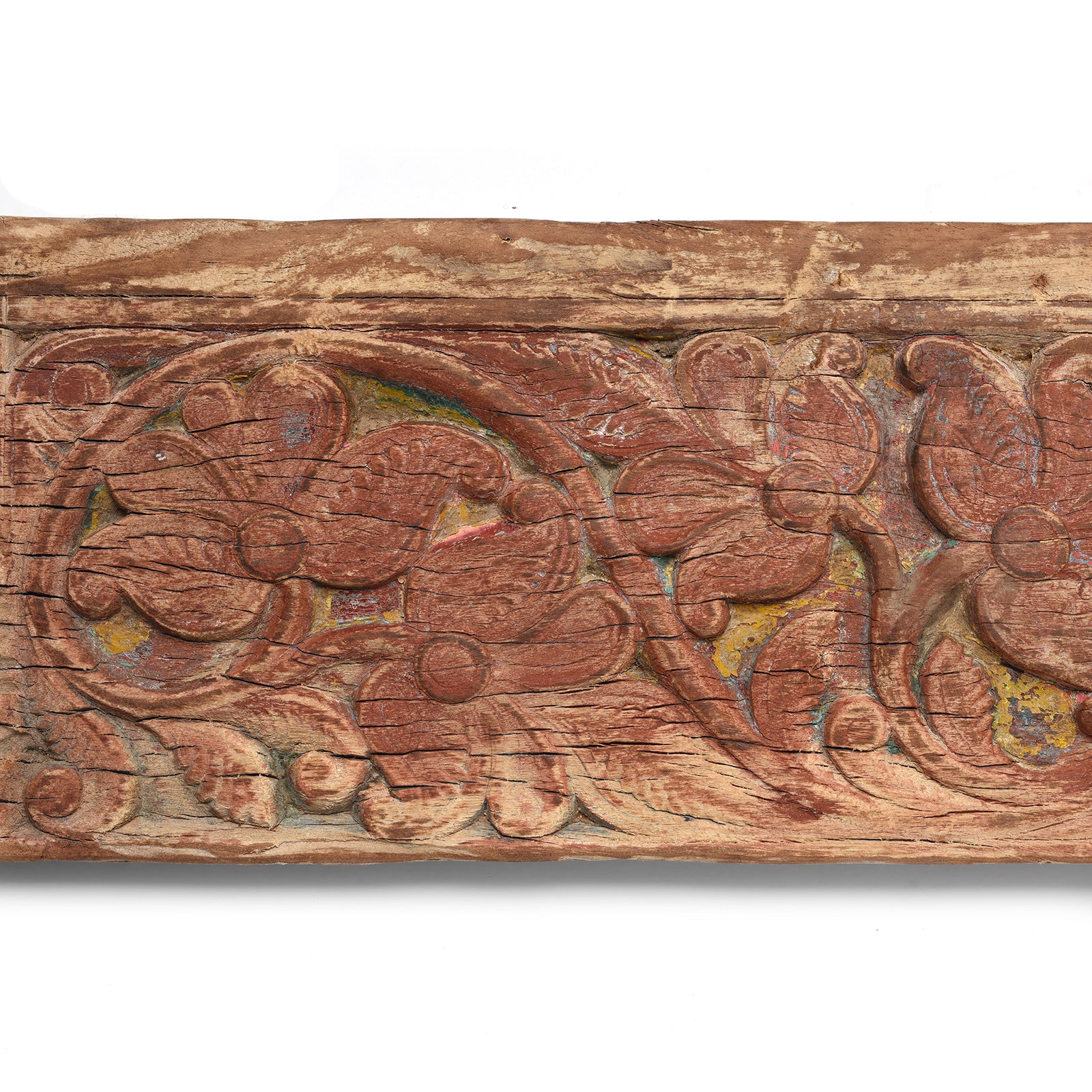 Antique Carved Teak Floral Lintel Panel | Indigo Antiques