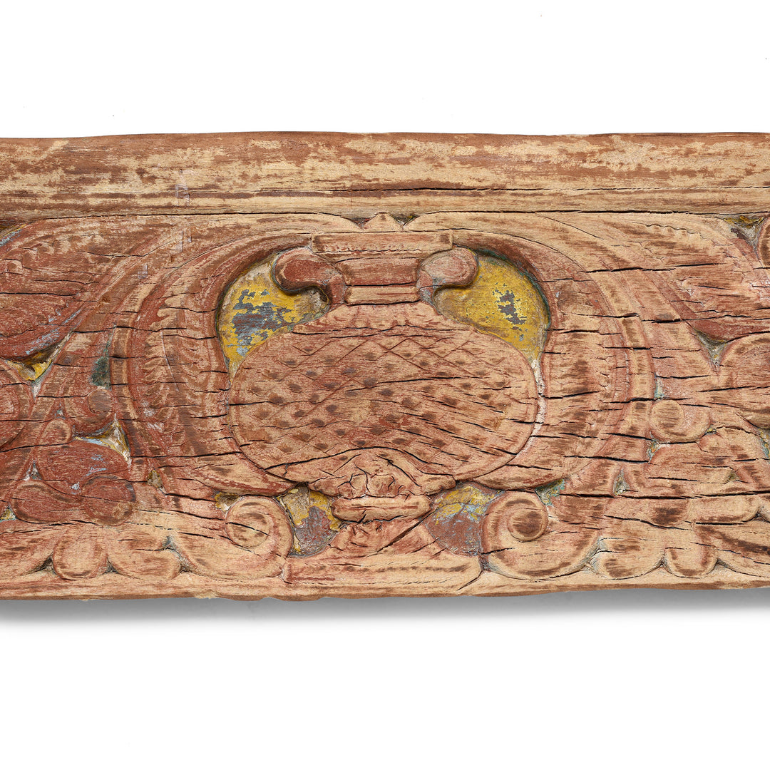 Antique Carved Teak Floral Lintel Panel | Indigo Antiques