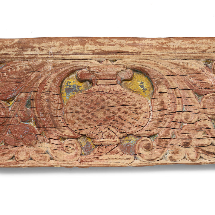 Antique Carved Teak Floral Lintel Panel | Indigo Antiques