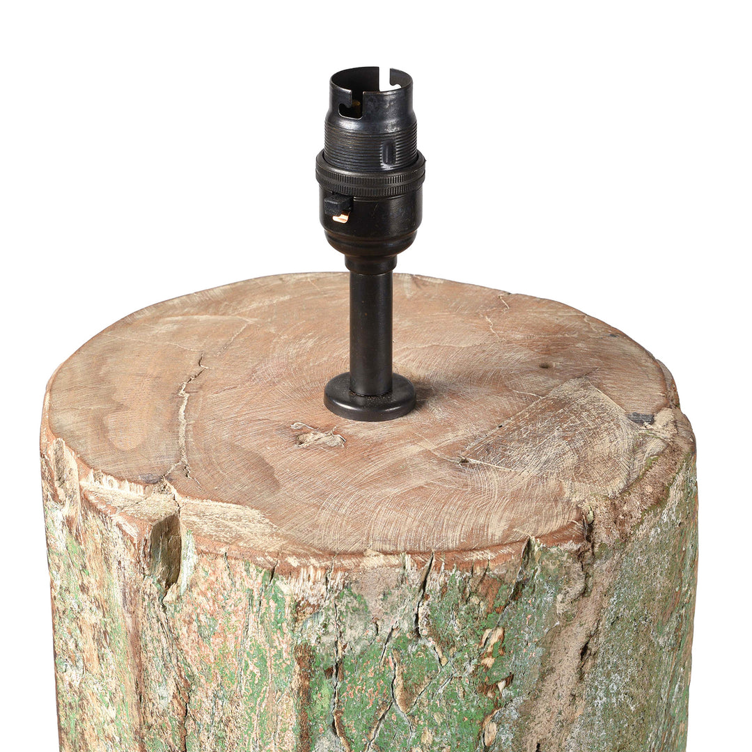 Bulb Fitting Detail From Teak Pillar Lamp From Rajasthan | Indigo Antiques