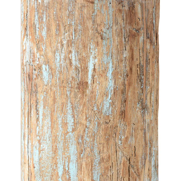 Detail From Teak Pillar Lamp From Rajasthan | Indigo Antiques