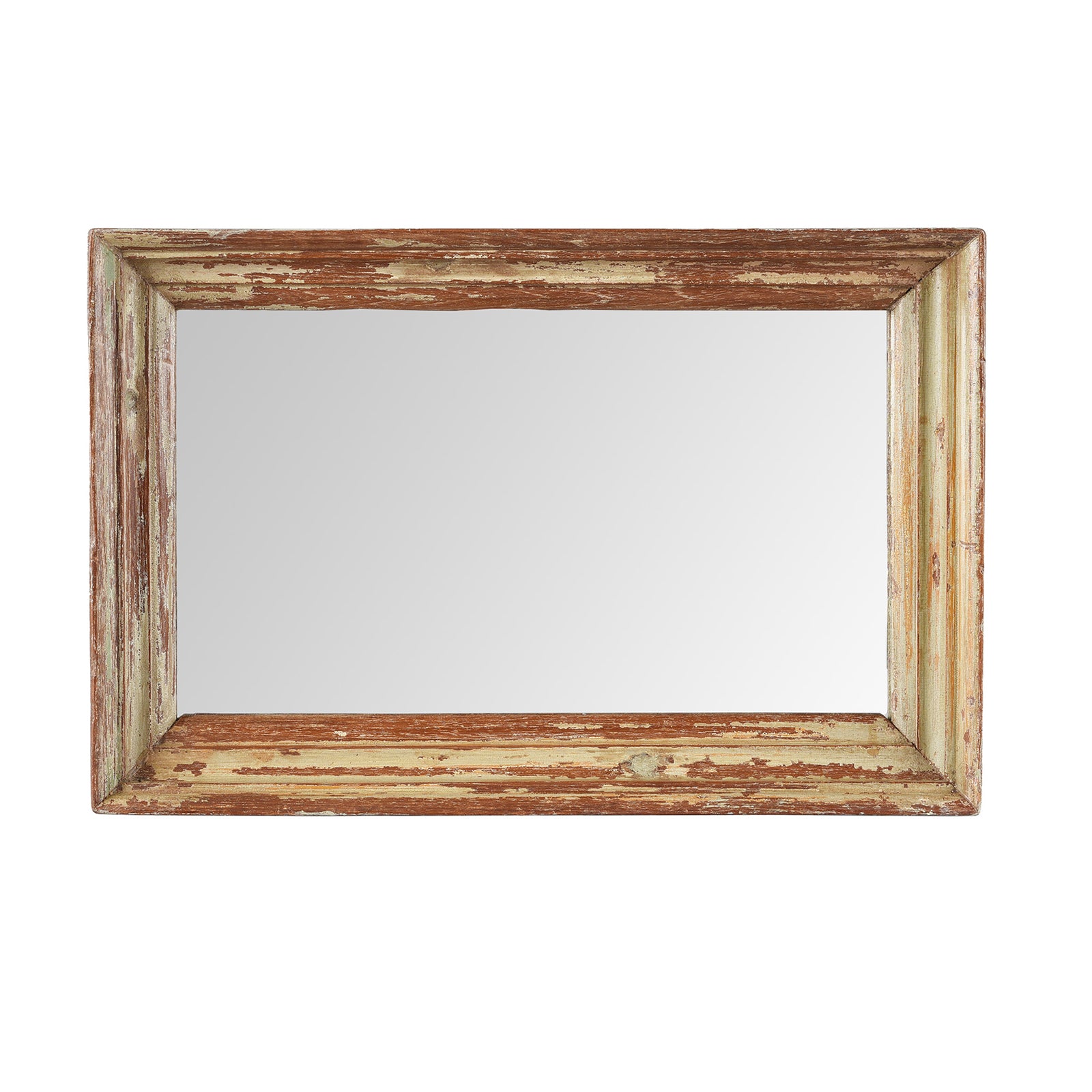 Brown / Olive Small Rustic Indian Reclaimed Wood Teak Mirror | Indigo Antiques