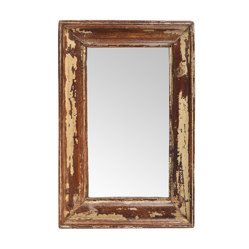 Small Rustic Indian Reclaimed Teak Wood Mirror