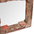 Painted Mirror Made From An Old Teak Kutchi Door - 19th Century