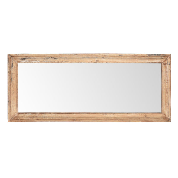 Cream Painted Mirror Made From Old Architectural Teak