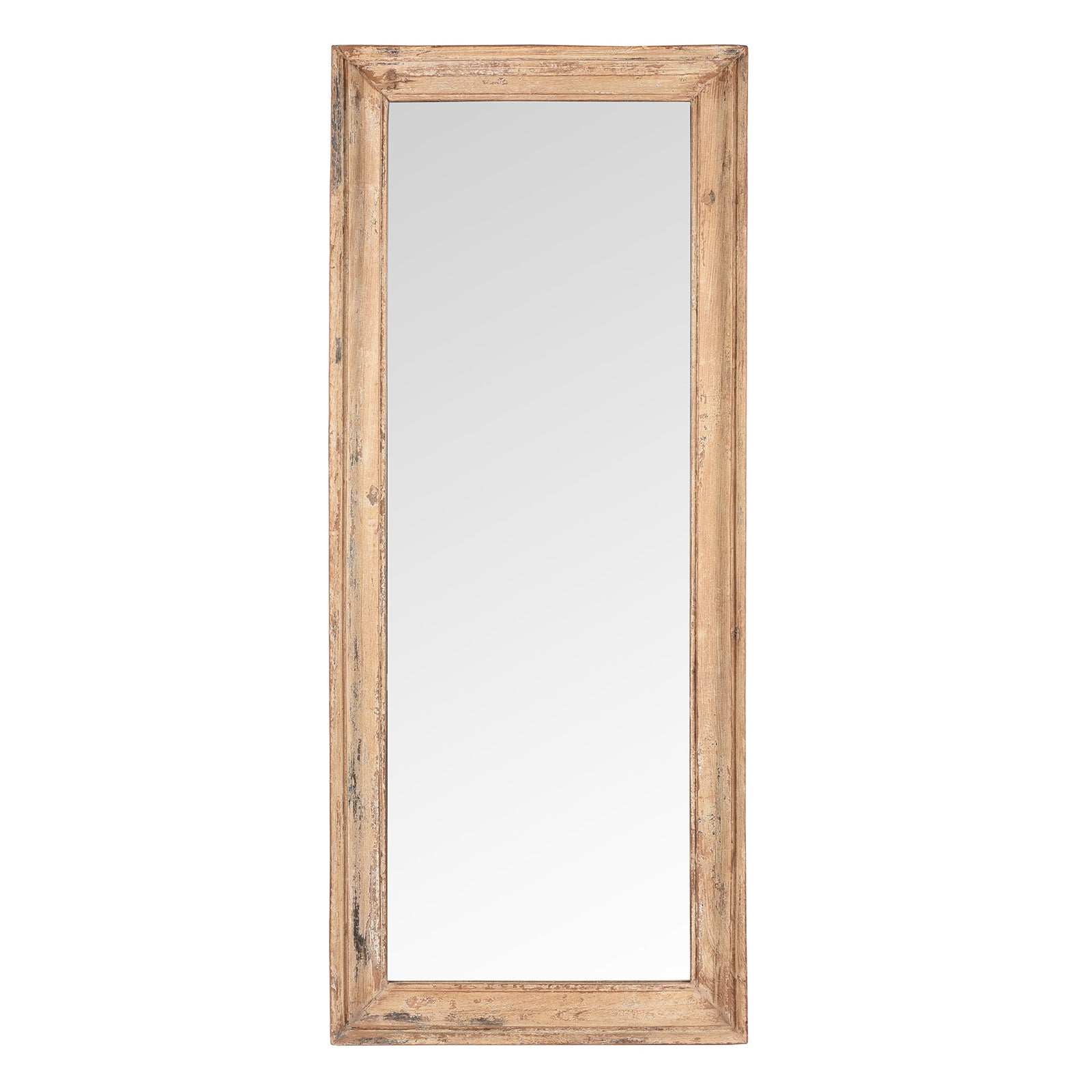 Cream Painted Mirror Made From Old Architectural Teak | Indigo Antiques