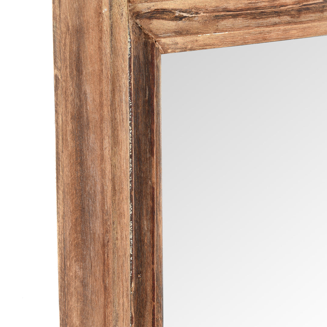 Depth Detail From Cream Painted Mirror Made From Old Architectural Teak | Indigo Antiques