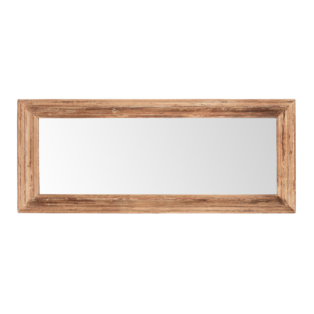 Landscape View Of Cream Painted Mirror Made From Old Architectural Teak | Indigo Antiques