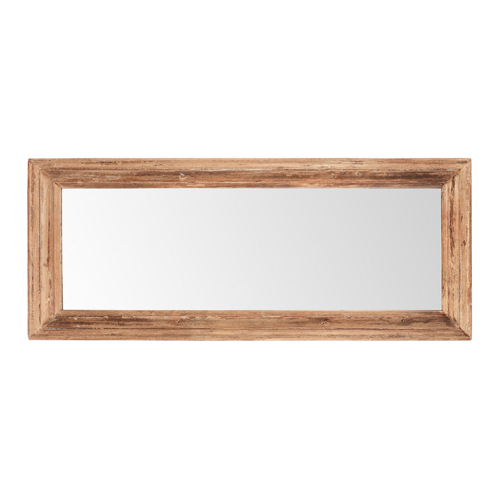 Landscape View Of Cream Painted Mirror Made From Old Architectural Teak | Indigo Antiques