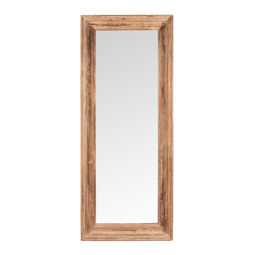 Cream Painted Mirror Made From Old Architectural Teak | Indigo Antiques