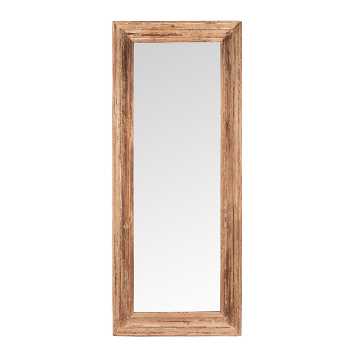 Cream Painted Mirror Made From Old Architectural Teak | Indigo Antiques