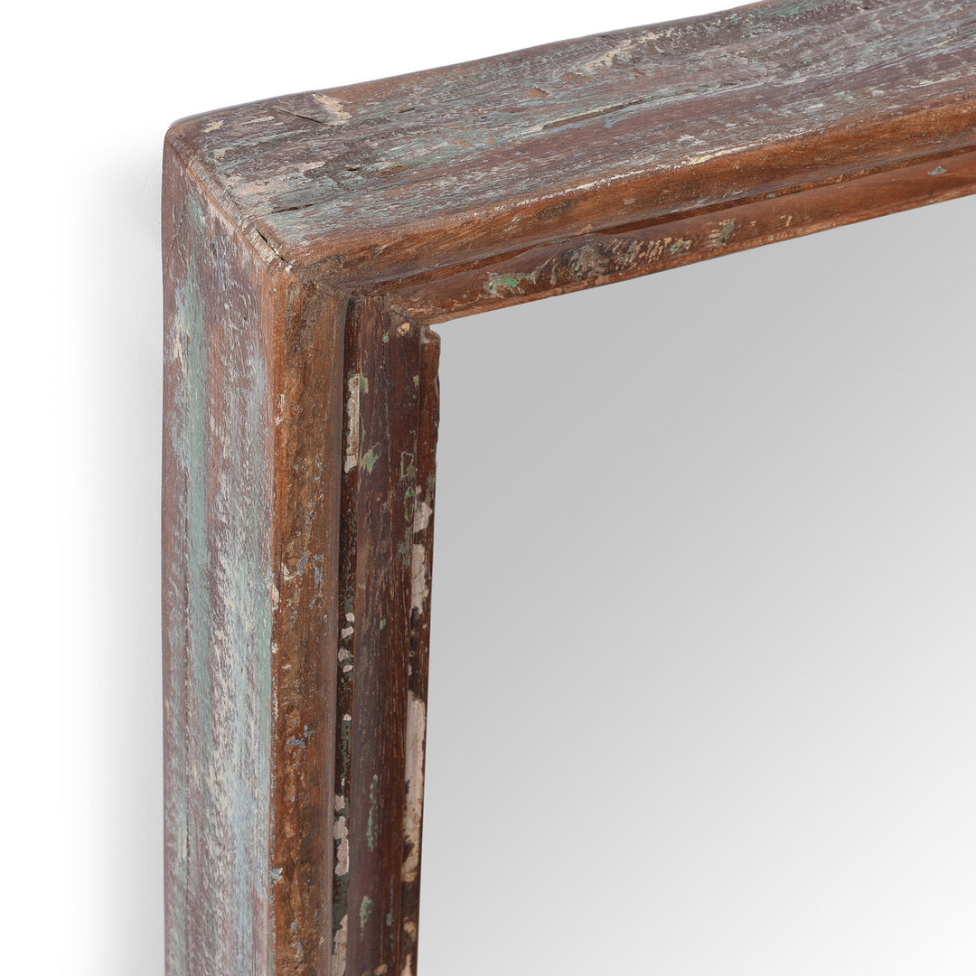Depth Detail From Painted Mirror Made From Old Architectural Teak | Indigo Antiques
