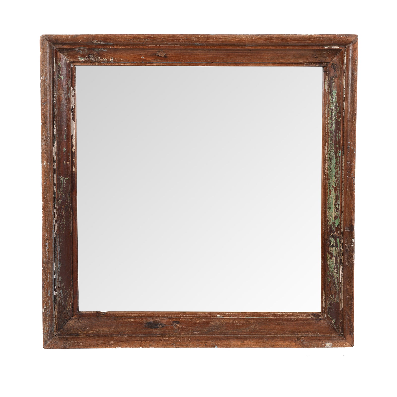 Painted Mirror Made From Old Architectural Teak | Indigo Antiques