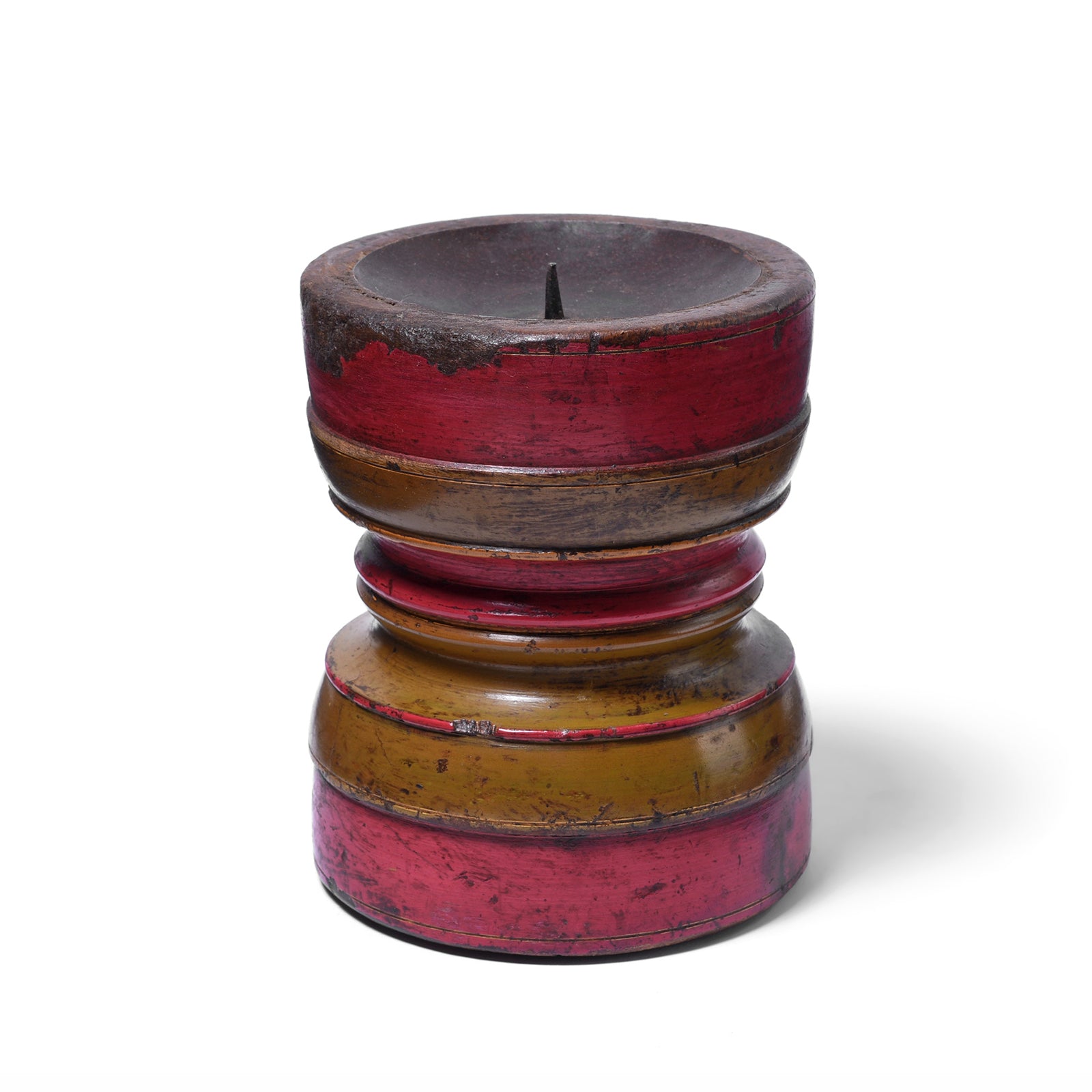 Lacquered Candle Stick From Rajasthan | Indigo Antiques