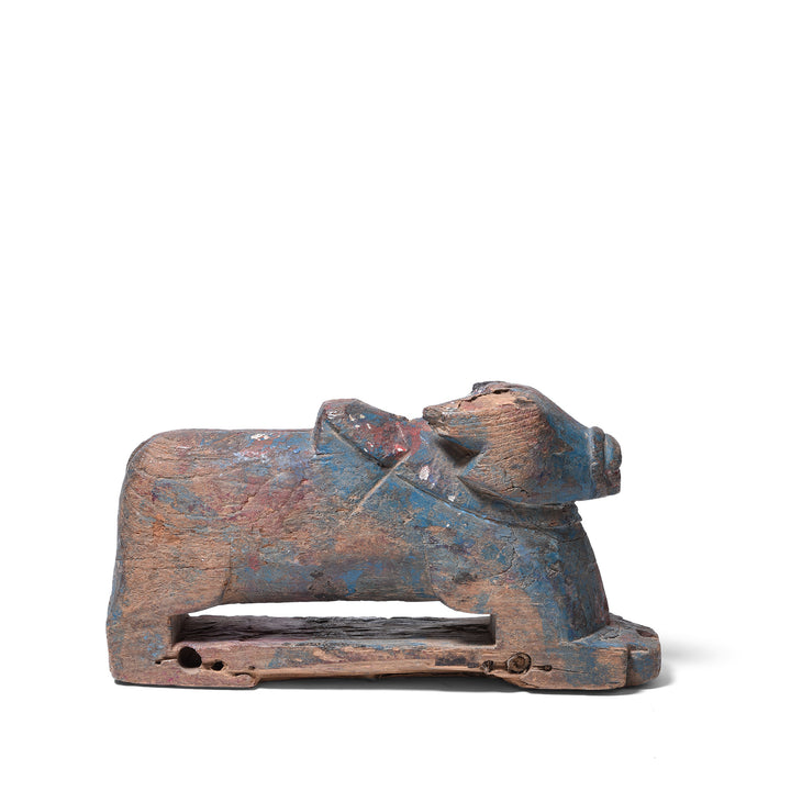 Painted Teak Nandi Bull Toy From Rajasthan | Indigo Antiques