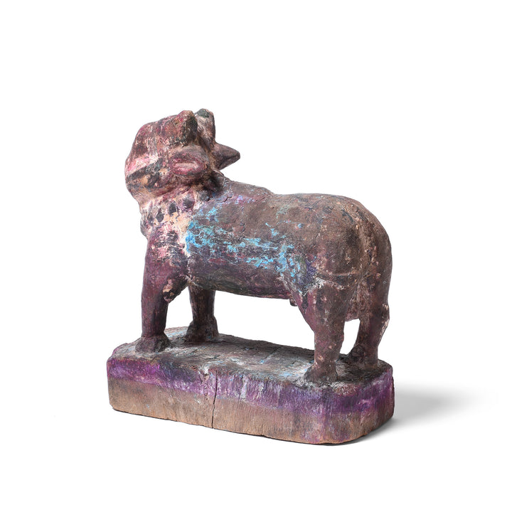 Painted Teak Nandi Bull Toy From Rajasthan  | INDIGO ANTIQUES